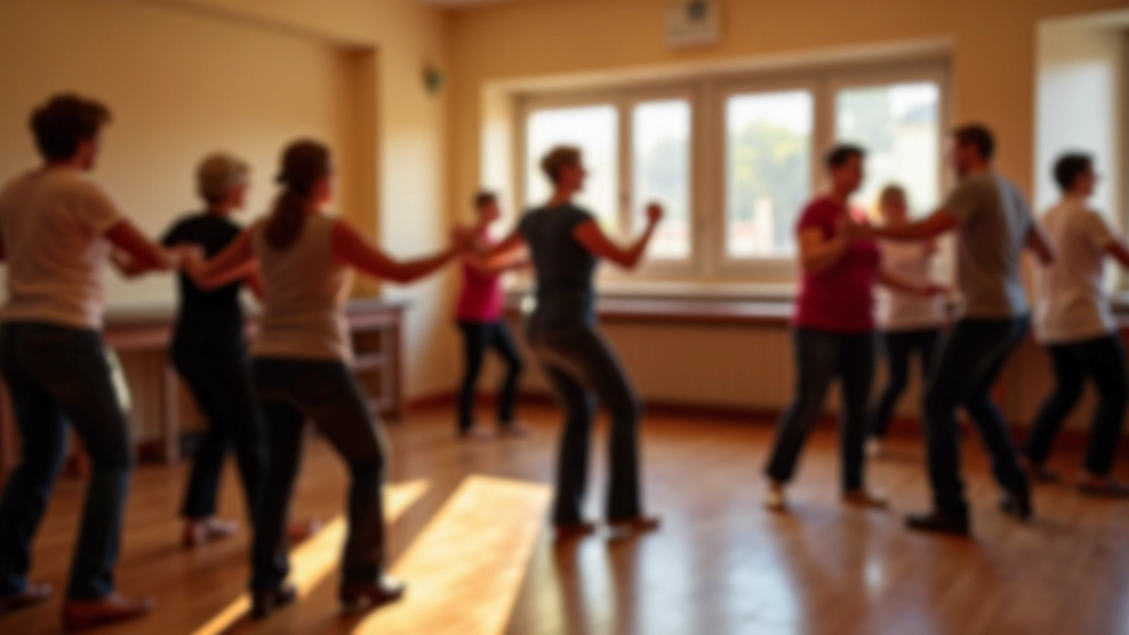 Beginner salsa class in progress